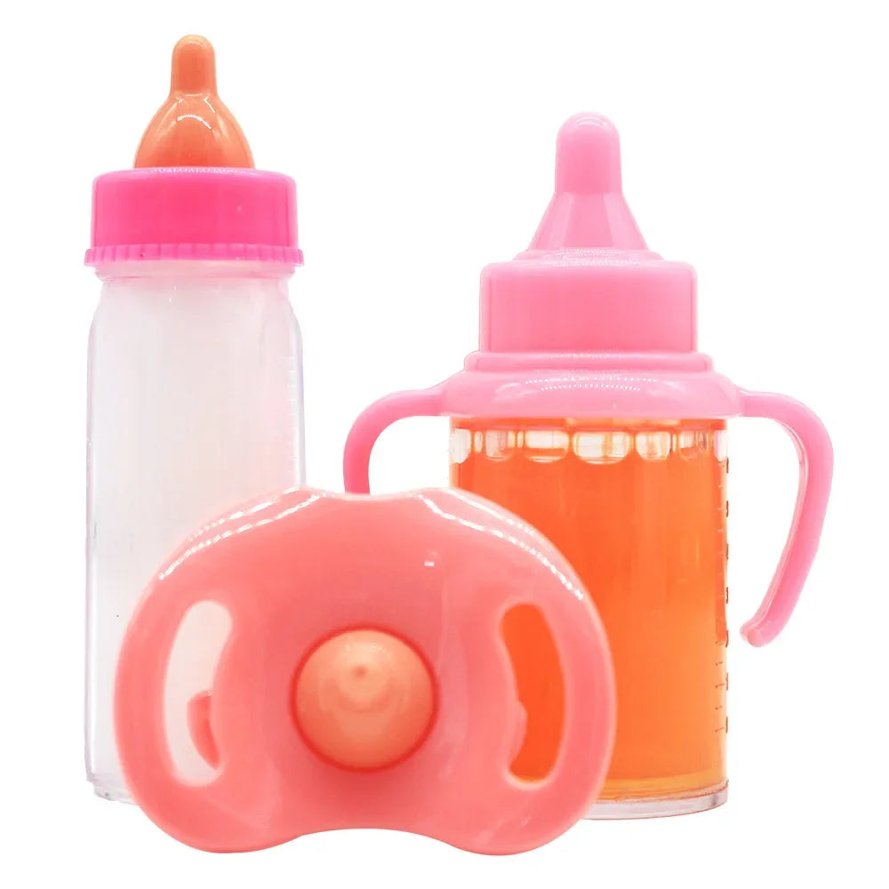 Set Biberon Gigante per Bambole – 2 Pezzi con Latte, Succo e Ciuccio Giocattolo