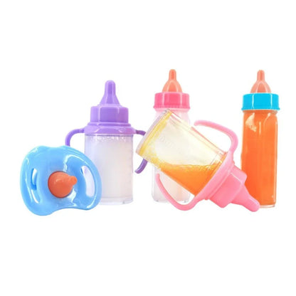 Set Biberon Gigante per Bambole – 2 Pezzi con Latte, Succo e Ciuccio Giocattolo